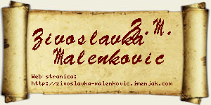 Živoslavka Malenković vizit kartica